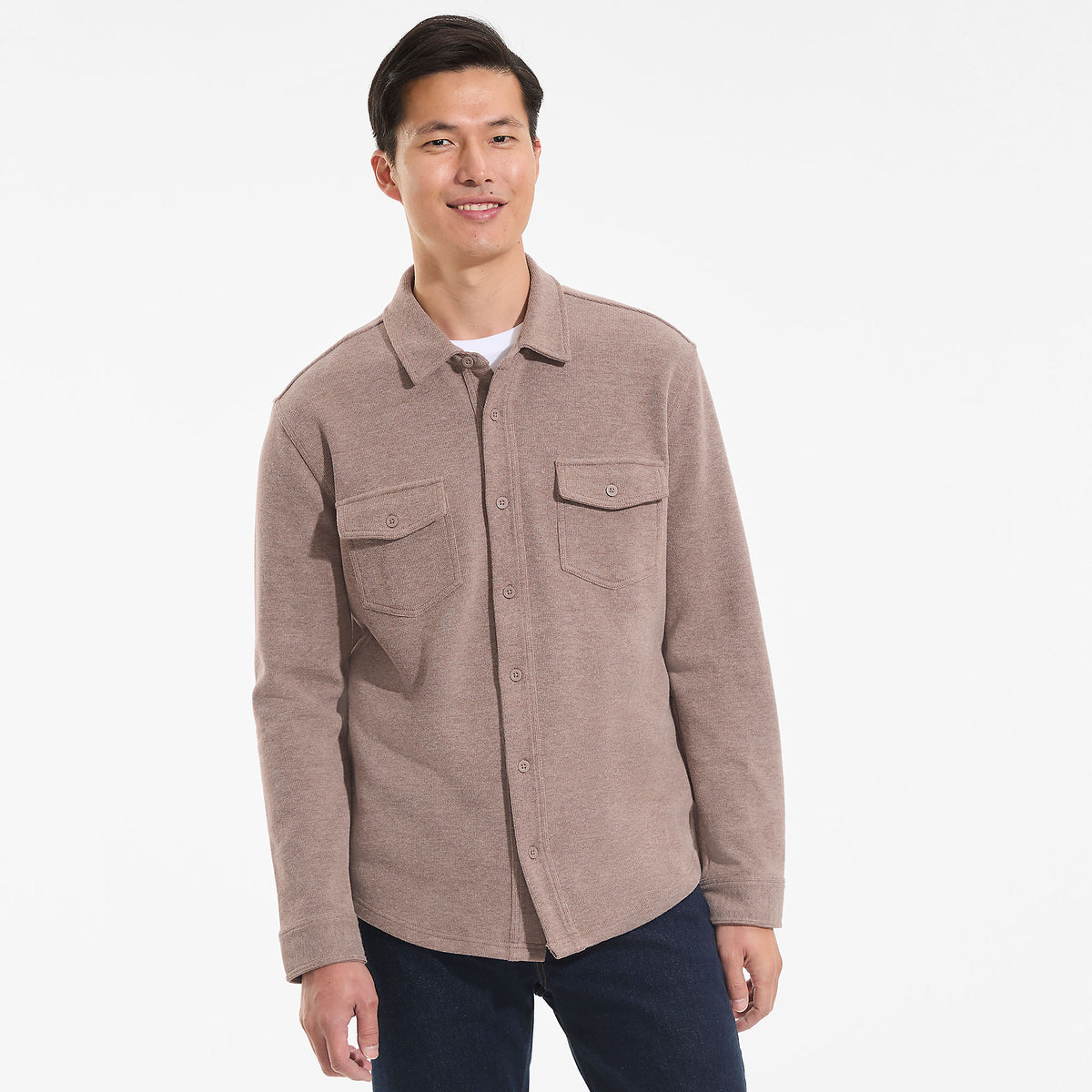 Men's Long Sleeve Bedford Button Through Utility Overshirt