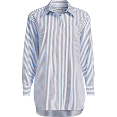Women's Petite Oversized No Iron Tunic with Statement Collar Shirt