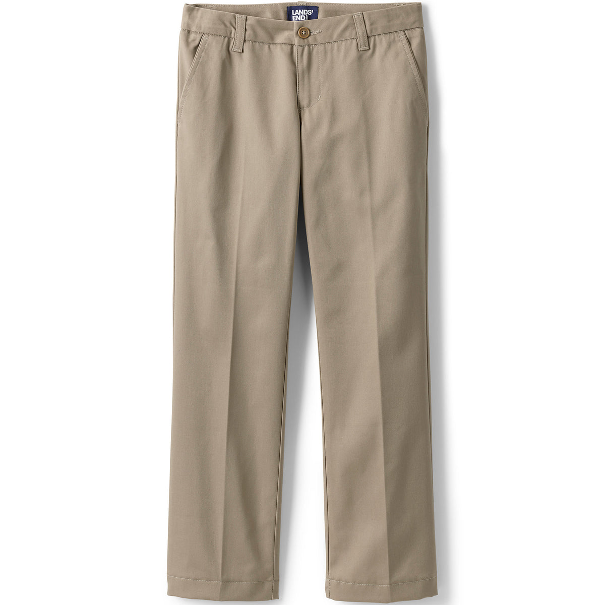 Girls Slim Iron Knee Blend Plain Front Chino Pants