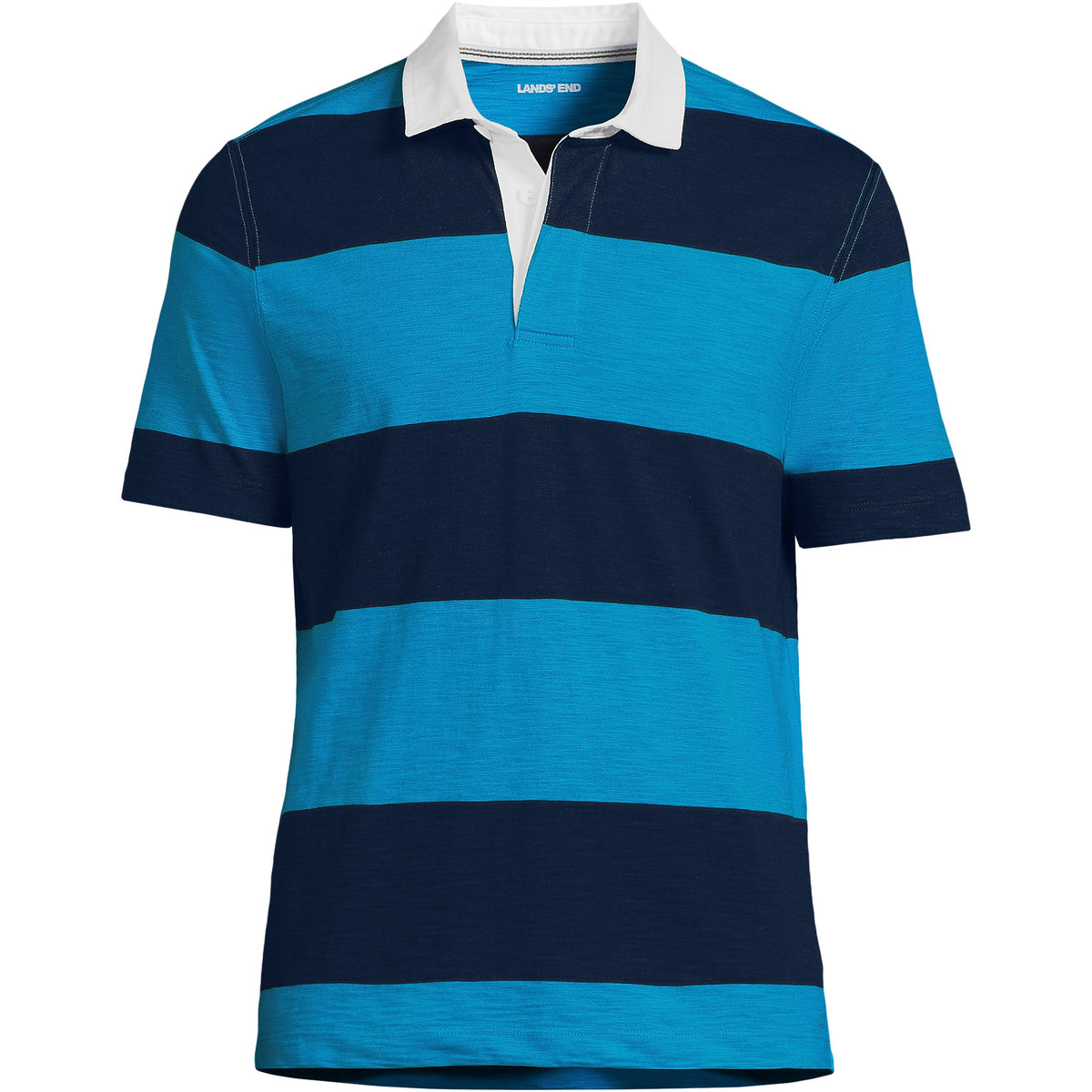 Men's Short Sleeve Lightweight Slub Rugby Polo
