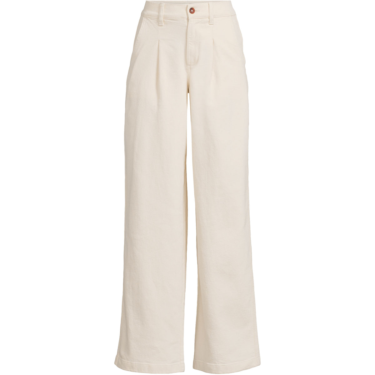 Women's Plus Size High Rise Soft Denim Pleated Wide Leg Trousers