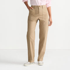 Women's Petite Herringbone Chino High Rise Utility Pants