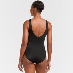 Women's Long Torso Tugless V-Neck High Leg One Piece Swimsuit