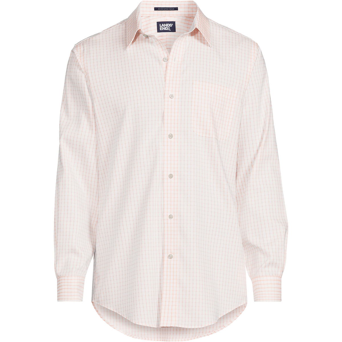 Men's Pattern No Iron Supima Pinpoint Straight Collar Dress Shirt