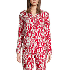 Women's Long Sleeve Print Flannel Pajama Top