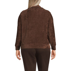 Women's Plus Size Long Sleeve Sport Cord Quarter Zip Pullover