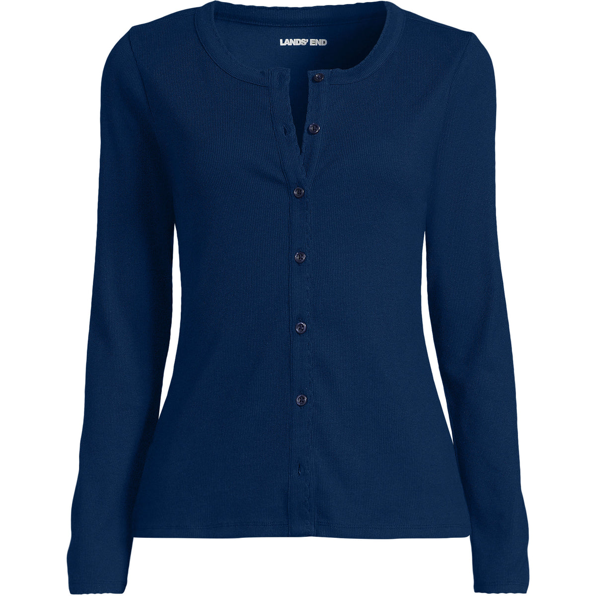 Women's Plus Size Long Sleeve Micro Rib Button Through Cardigan