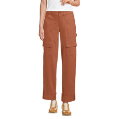 Women's Petite Chino Mid Rise Straight Leg Cargo Ankle Pants