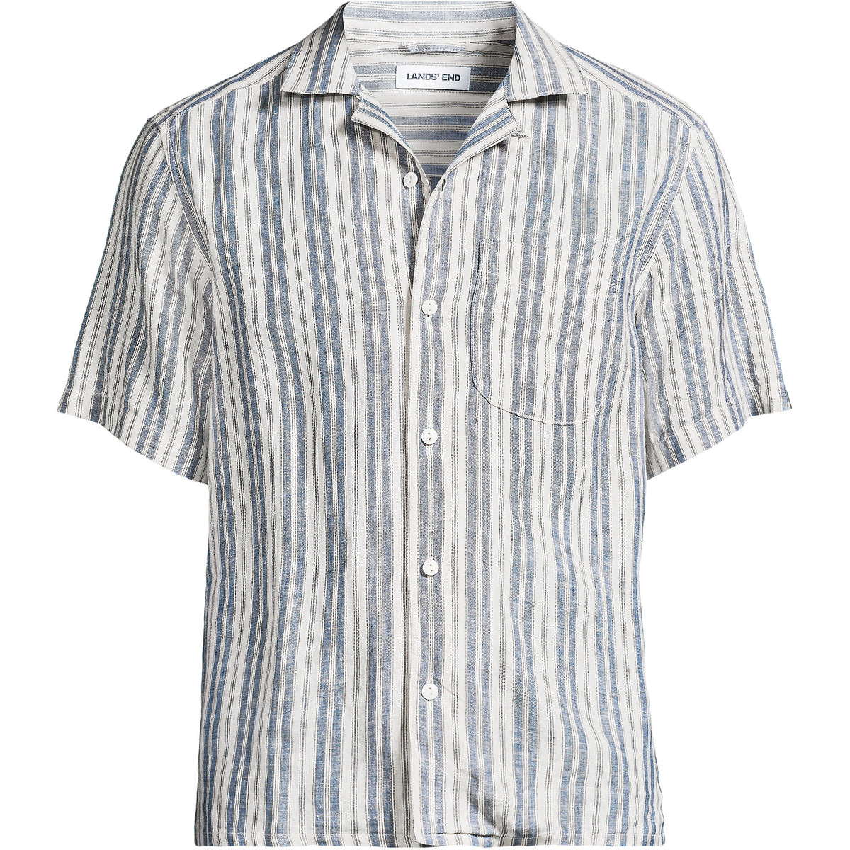 Men's Big and Tall Short Sleeve Linen Hawaiian Camp Collar Shirt