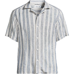 Men's Big Short Sleeve Linen Hawaiian Camp Collar Shirt