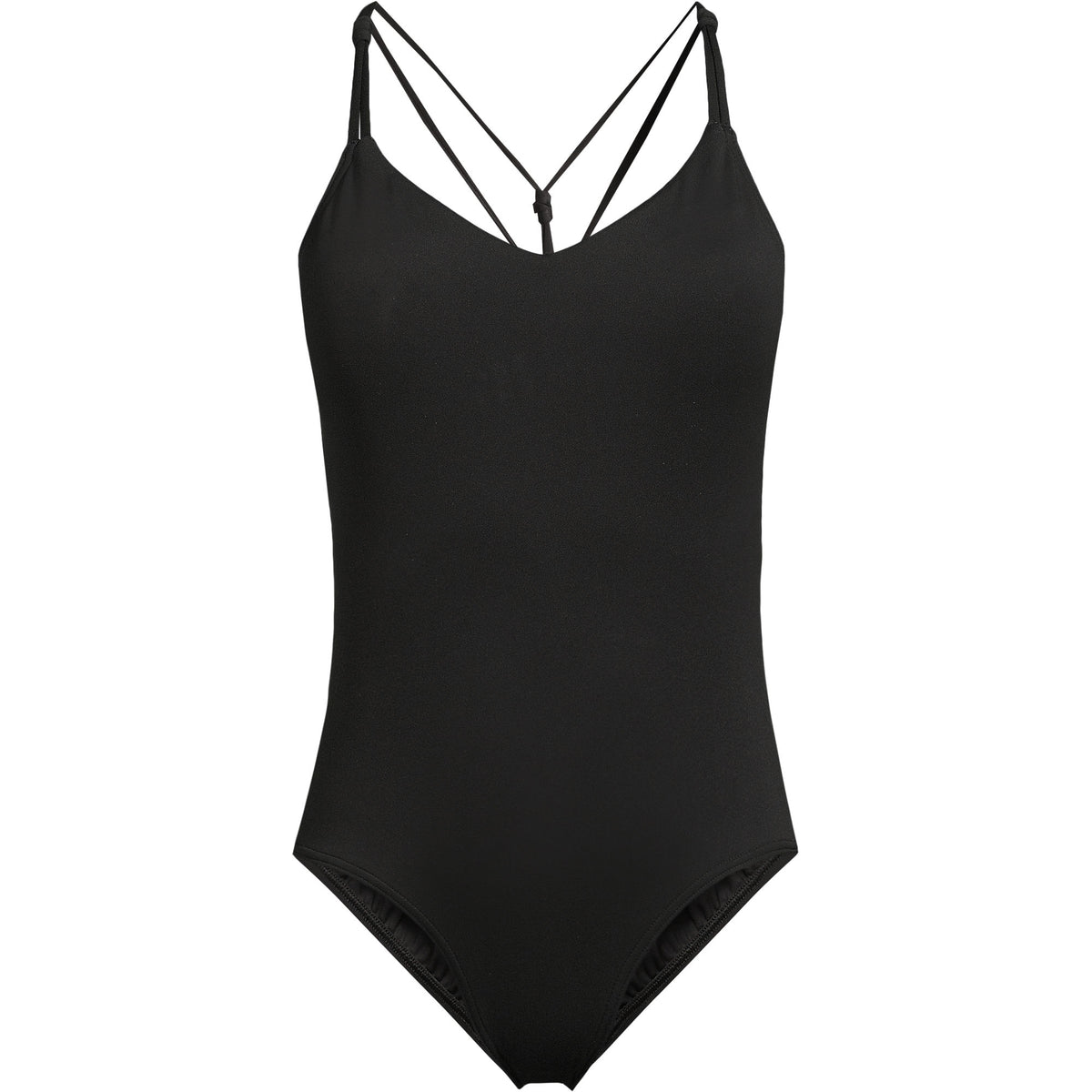 Women's Petite Tugless QuickDry Adjustable Strappy Back High Leg One Piece