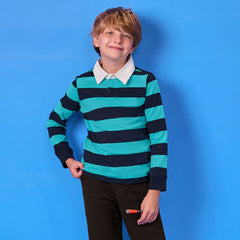 Boys Husky Long Sleeve Collared Rugby Shirt