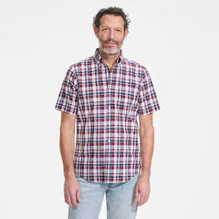 Men's Tall Traditional Fit Short Sleeve Madras Shirt