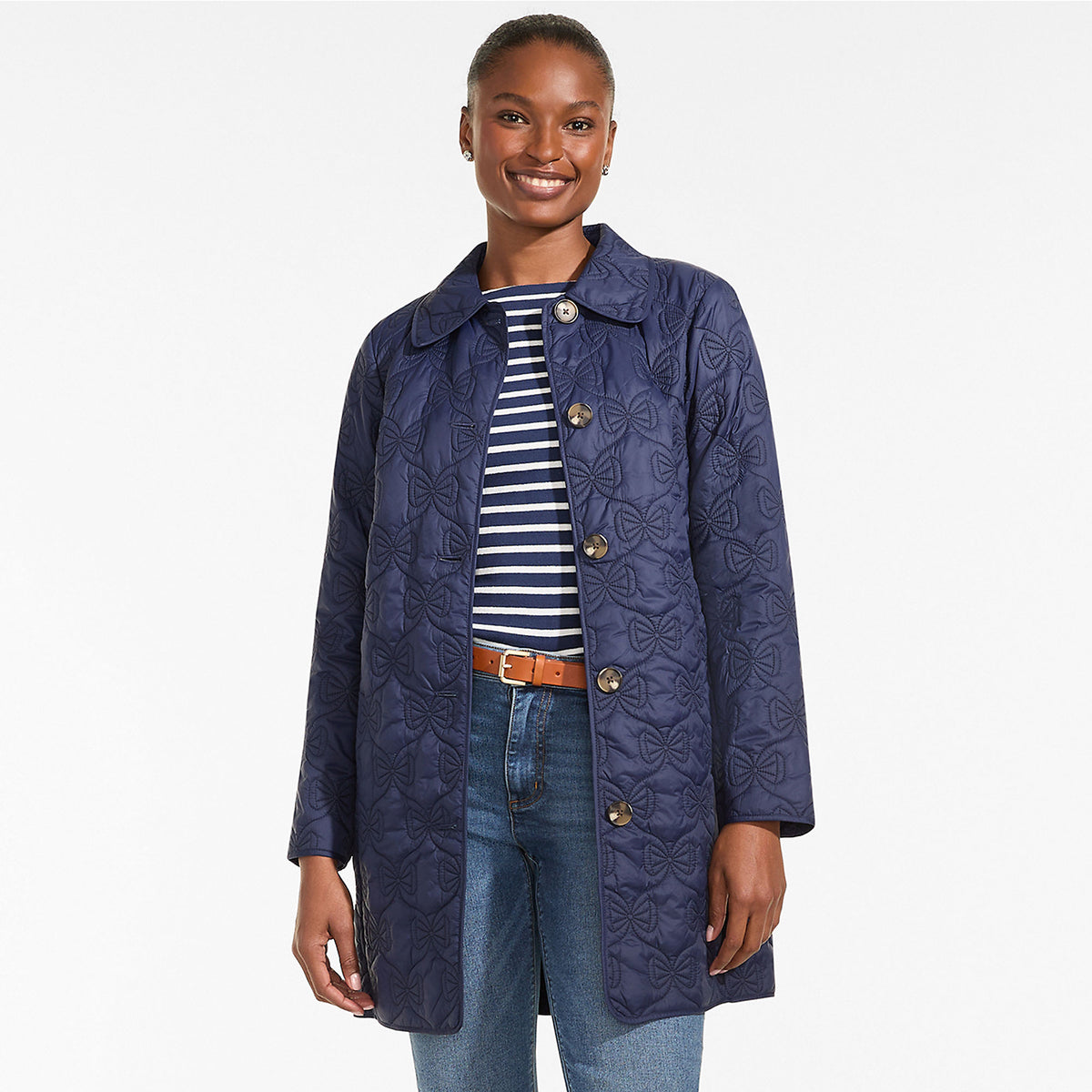 Women's Bow Quilted Insulated Coat