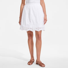 Women's Poplin Eyelet Mini Skirt