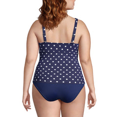 Women's Plus Size DD-Cup Sweetheart Wrap Underwire Tankini Top