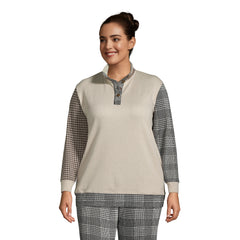 Women's Plus Size Long Sleeve Sport Knit Pullover