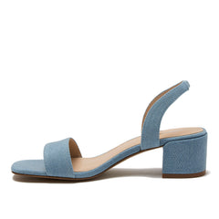 Women's Essential Denim Block Heel Sandals