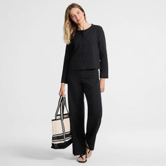 Women's Petite Starfish High Rise Pull On Wide Leg Pocket Pants