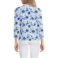 Women's Lightweight Jersey Button Pintuck Top