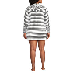 Women's Plus Size SunShade UPF 50 Hooded Mini Swim Swim Cover-Up Dress