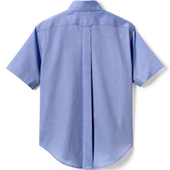 School Uniform Men's Short Sleeve No Iron Pinpoint Dress Shirt