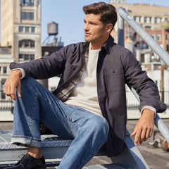 Men's Lined Waffle Shirt Jacket