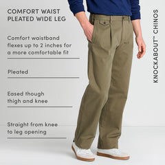 Men's Knockabout Comfort Waist Relaxed Fit Pleated Front Chino Pant