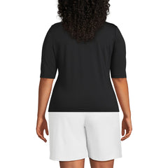 Women's Plus Size Elbow Sleeve Crewneck Garden Tee- Sunshade UPF 50 Quick Dry