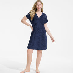 Women's Terry Dolman Sleeve V-Neck Cover Up Dress