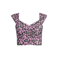Women's Plus Size Ruched Cap Sleeve Midkini Top