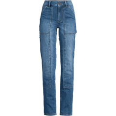 Women's Soft Denim High Rise Rail Straight Leg Utility Jeans