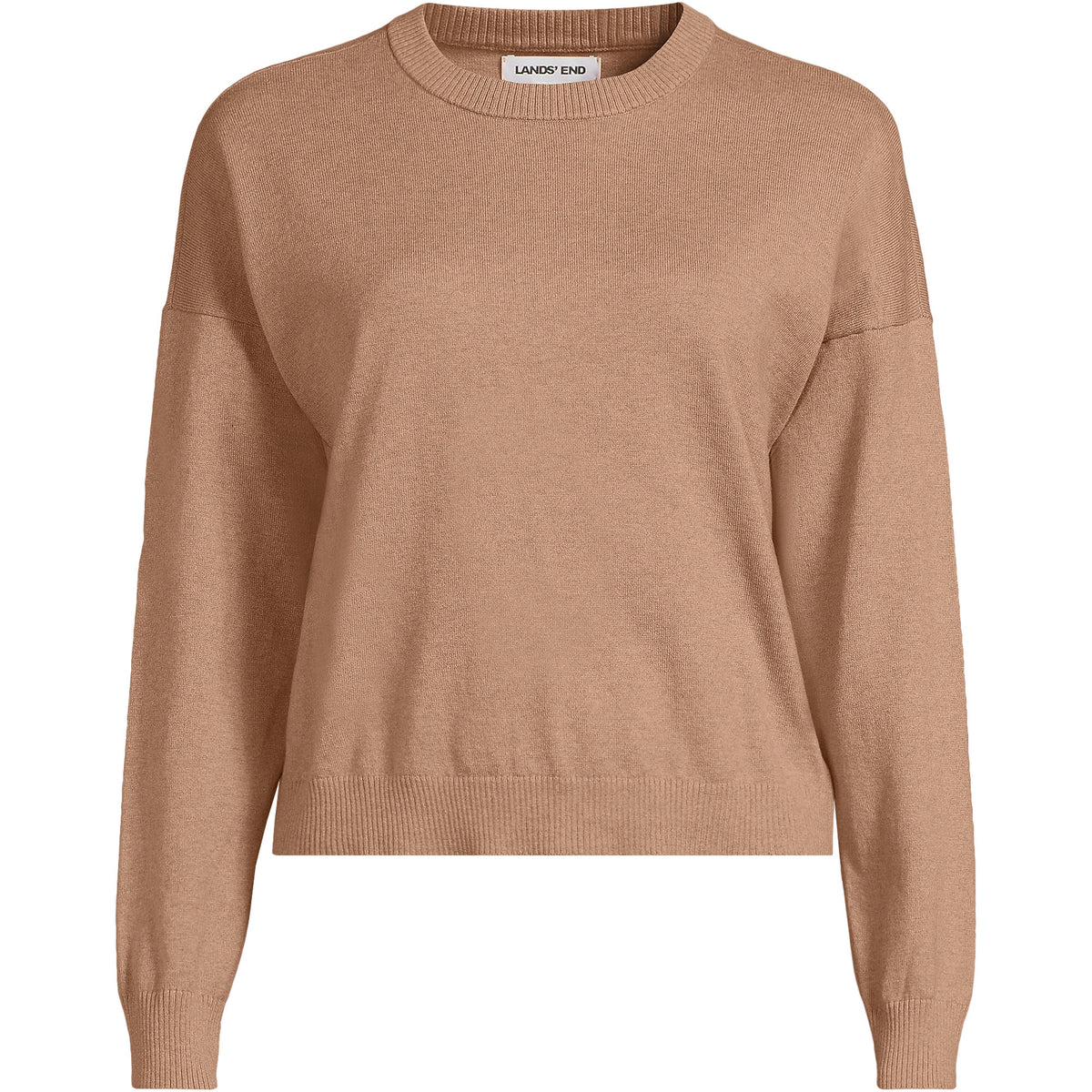 Women's Plus Size Cotton Wedge Crew Neck Sweater