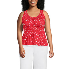 Women's Plus Size Slub Rouched Tank Top