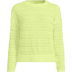 Women's Cotton Blend Pointelle Crew Neck Sweater