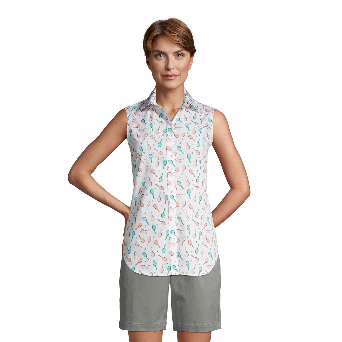 Women's No Iron Supima Cotton Sleeveless Shirt
