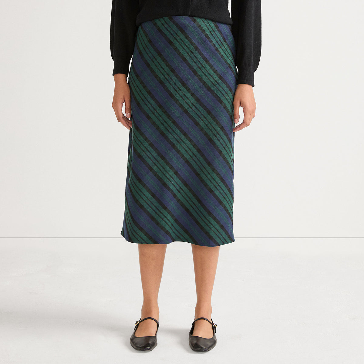 Women's Brushed Flannel Midi Column Skirt