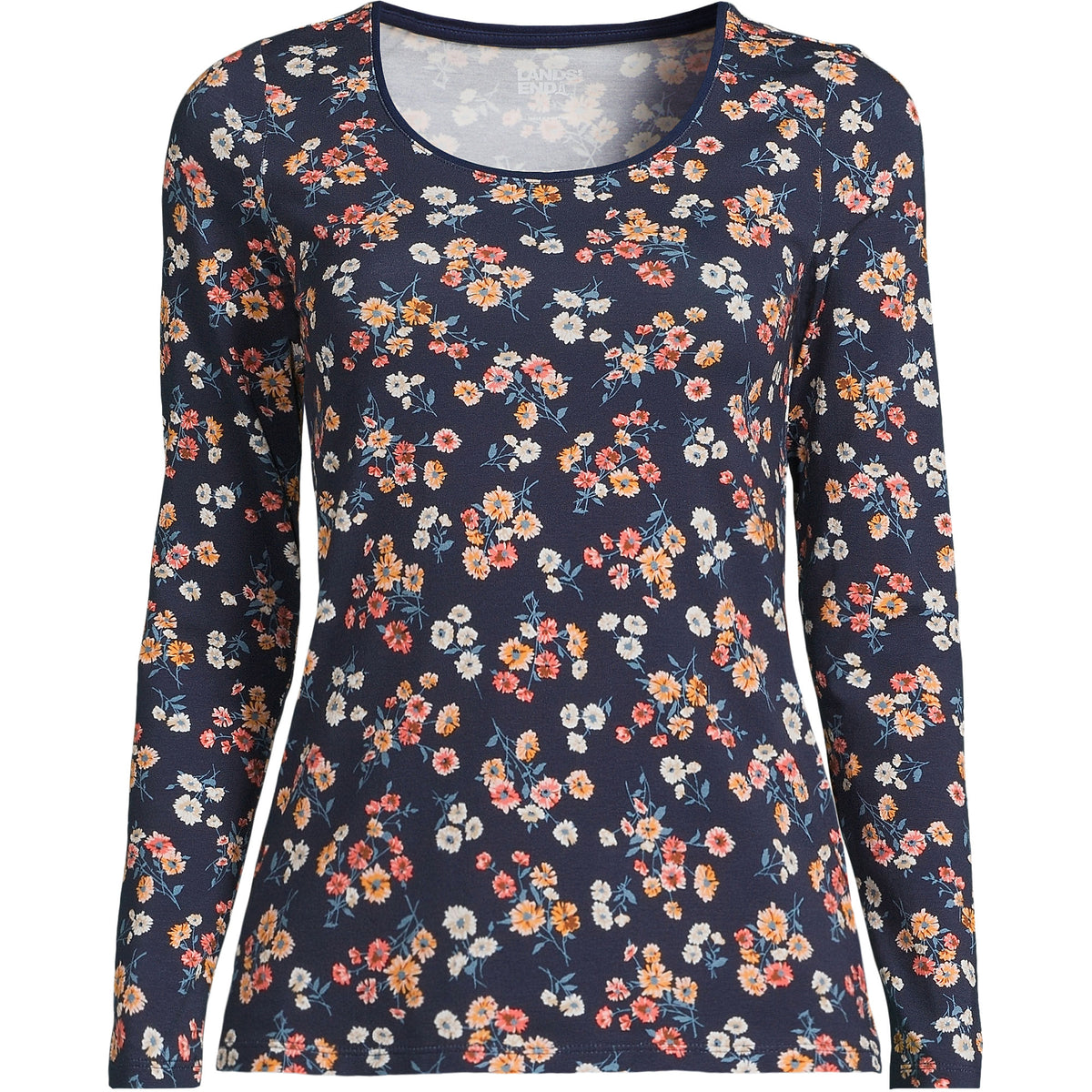 Women's Lightweight Jersey Skimming Long Sleeve Scoop Neck T-shirt
