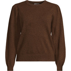 Women's Cashmere Puff Sleeve Crew Neck Sweater