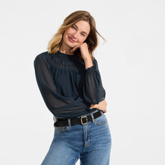 Women's Chiffon Scoop Neck Blouse