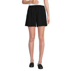 Women's High Rise Pleated Crepe 7" Shorts
