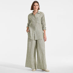 Women's Petite Linen High Rise Palazzo Pants - Set Bottom