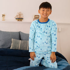 Kids Long Sleeve Plush Fleece Pajama Set