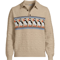 Men's Long Sleeve Cozy Cotton Blend Polo