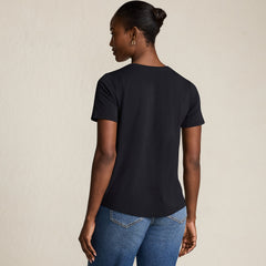 Women's Short Sleeve Lightweight Jersey Gathered Shoulder T-Shirt