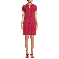 Women's Cotton Modal Pintuck Short Sleeve Dress