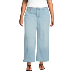 Women's Plus Size Recover Denim Mid Rise Wide Leg Ankle Jeans