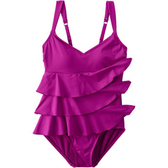 Women's Ruffle Fauxkini One Piece Swimsuit