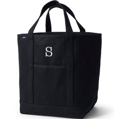 Large Solid Color 5 Pocket Open Top Canvas Tote Bag
