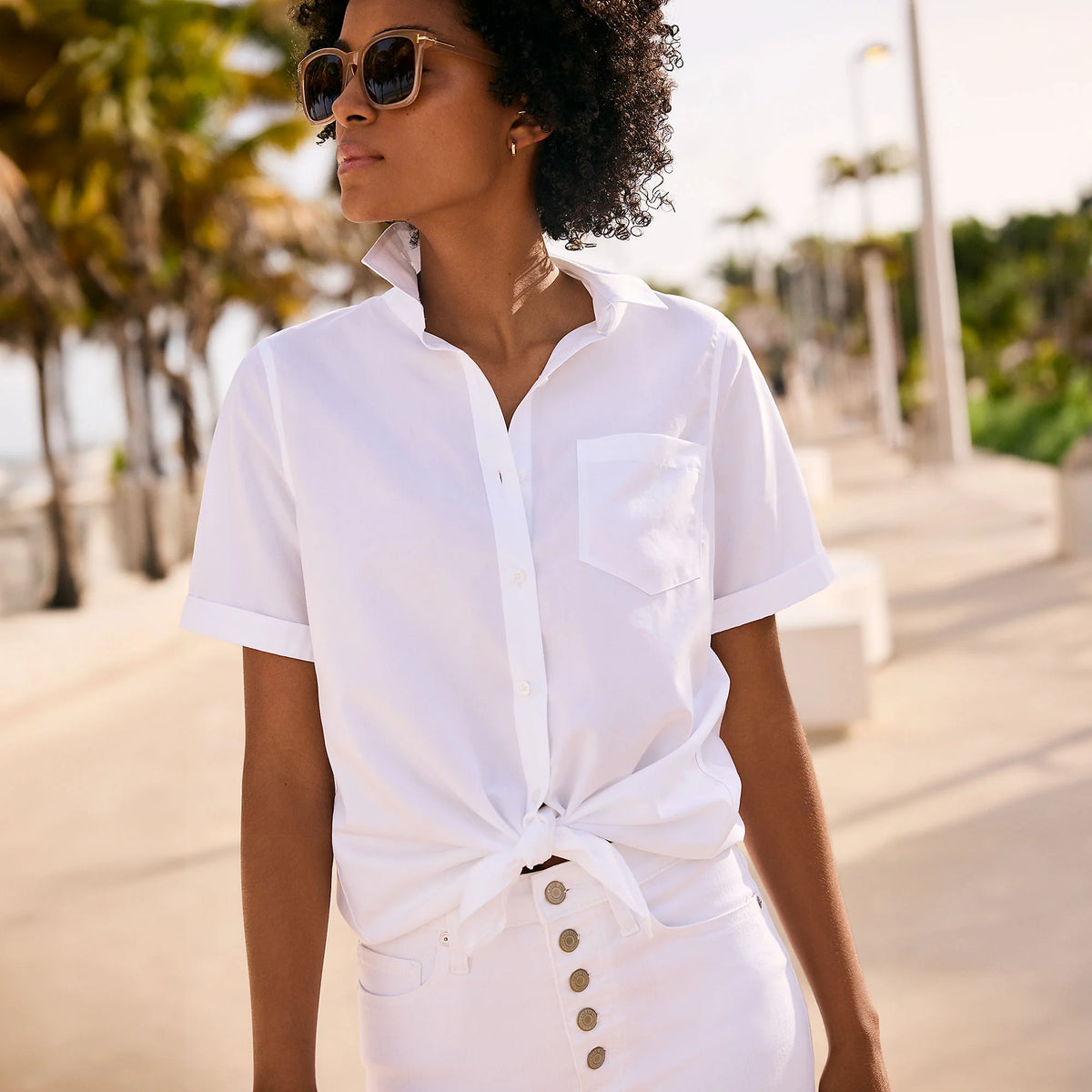 Women's Petite Wrinkle Free No Iron Shirt